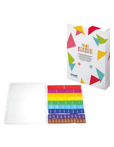 Dohe Tiras de Fracciones Equivalentes - Material de Carton Résistant - Comprend Tira de la Unidad et Fracciones Jusqu'à Duodecim