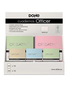 Dohe Présentoir de Cuadernos Officer - Taille A5 et A6 - Cubierta en Cartulina de 300g - Estampacion en Portada - Puntas Redonde