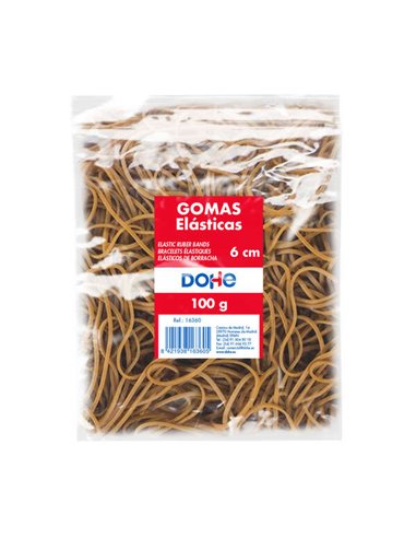 Dohe Gomas Elasticas - Longueur 6cm - Fabricadas en Latex de Gran Resistencia et Elasticidad - Sac de 100gr