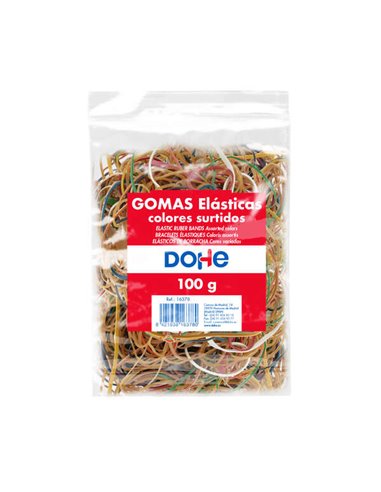 Dohe Gomas de Latex - 100gr - Gran Resistencia et Elasticidad - Assorti de Couleurs, Tamaños et Grosores