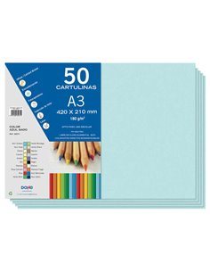 Dohe Cartulinas A3 - 50 Feuilles - Gramaje de 180g - Idéal Pour Manualidades et Proyectos Escolares