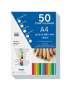 Dohe Cartulinas de Couleurs de 180 G/M2 - Taille A4 - PH Neutro - Libres de Cloro Elemental - Colorantes Biodegradables