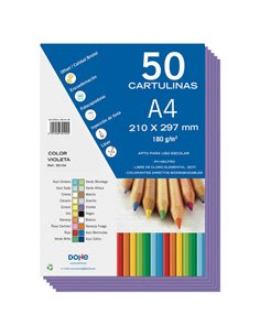 Dohe Cartulinas de Couleurs de 180 G/M2 - Taille A4 - PH Neutro - Libres de Cloro Elemental - Colorantes Biodegradables