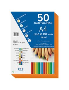 Dohe Cartulinas de Couleurs de 180 G/M2 - Taille A4 - PH Neutro - Libres de Cloro Elemental - Colorantes Biodegradables