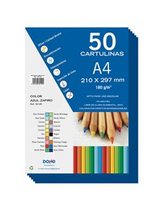 Dohe Cartulinas de Couleurs de 180 G/M2 - Taille A4 - PH Neutro - Libres de Cloro Elemental - Colorantes Biodegradables