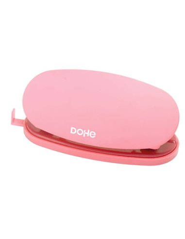 Dohe Soft Touch Perforateur de Sobremesa - Taladra Jusqu'à 16 Feuilles - Design Ergonomique - Couleur Rose Pastel