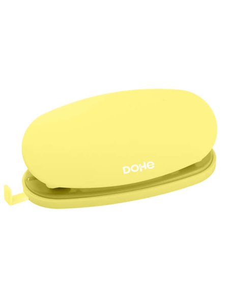 Dohe Soft Touch Perforateur de Sobremesa - Taladra Jusqu'à 16 Feuilles - Design Ergonomique - Couleur Jaune Pastel