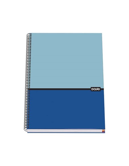 Dohe Cahier Spirale Couverture rigide A4 - 228x300mm - Cubierta Carton Forrado - Spirale Metalico Noir - 100 Feuilles Offset 90g