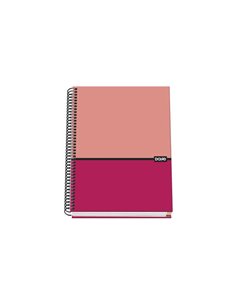Dohe Cahier Spirale Couverture rigide A5 - 162x210mm - Cubierta Carton Forrado - Spirale Metalico Noir - 100 Feuilles Offset 90g