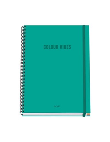 Dohe Colour Vives Cahier Spirale A4 100 Feuilles Microperforadas Cuadricula 5mm - Couverture rigide Carton Forrado - Fermeture d