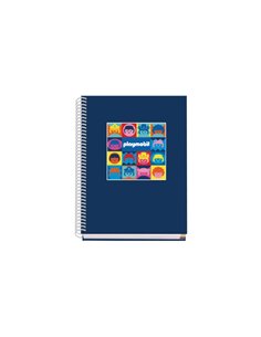 Dohe Playmobil Cahier Spirale A5 100 Feuilles Cuadricula 5mm - Couverture rigide Impresa à todo Couleur et Plastificada en Brill