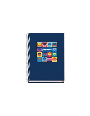 Dohe Playmobil Cahier Spirale A5 100 Feuilles Cuadricula 5mm - Couverture rigide Impresa à todo Couleur et Plastificada en Brill