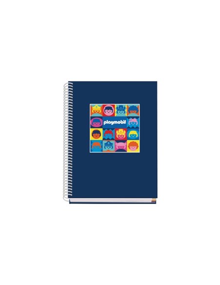 Dohe Playmobil Cahier Spirale A5 100 Feuilles Cuadricula 5mm - Couverture rigide Impresa à todo Couleur et Plastificada en Brill