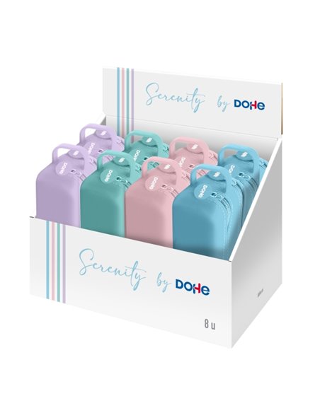 Dohe Serenity Présentoir Avec 8 Trousse - 2 Cremalleras - Tirador de Goma - Silicona de Toucher Doux - Anse Latéral - Couleurs a