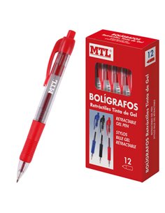 Dohe Boligrafos Retractiles de Encre de Gel Permanent - Pointe Bola de 0.7mm - Résistant à l'eau - Corps de Plastico - Grip de C