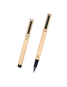 Dohe Boligrafos de Metal Léger - Corps Ovalado Jaune - Ergonomicos et Deslizamiento Perfecto - Capucha Avec Clip - Fabricados en