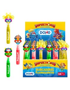 Dohe Superthings Présentoir Avec 24 Marcadores Fluorescentes - Pointe Biselada - Alto Resalte - Couleurs assorties