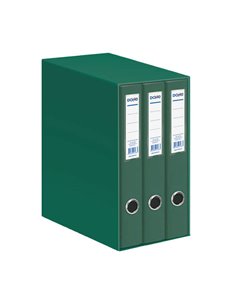 Dohe Oficolor Modulo de 3 Archivadores A4 en Carton Forrado Avec Polipropileno - Anillas Mixtas de 40mm - Ollao et Tarjetero en 