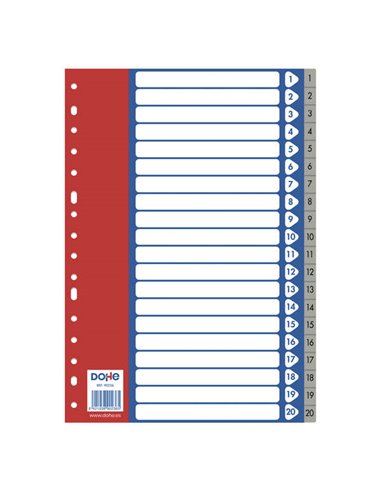 Dohe Separadores Pour Archivadores et Carpetas de Anillas - 120 Micras - Multitaladro de 16 Perforaciones - Sac Autoadhesiva Ind