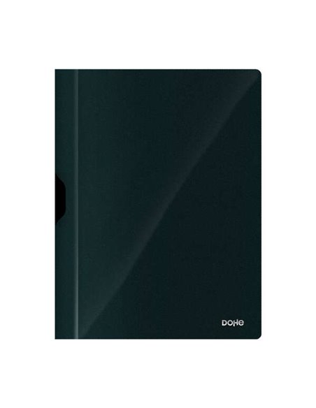 Dohe Dossier Avec Clip Metalico - Taille A4 - Fabricado en Polipropileno Opaco de 350 Micras - Couleur Noir