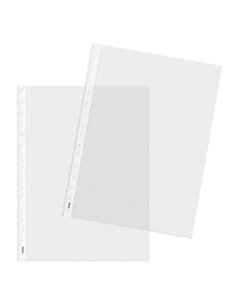 Dohe Basic Plus Pack de 100 Fundas Multitaladro Taille A4 16 Taladros - Polipropileno Rugoso - Qualité Basica Plus