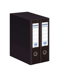 Dohe Modulo de 2 Archivadores A4 Lomo Ancho Avec Ollao et Rado - Carton Forrado Avec Polipropileno - Cantoneras Metalicas - Pala