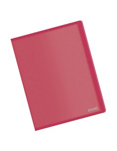 Dohe Chemise Avec 10 Fundas A4 - Couvercle Flexible de Polipropileno - Fundas Transparentes Soldadas - Couleur Rouge
