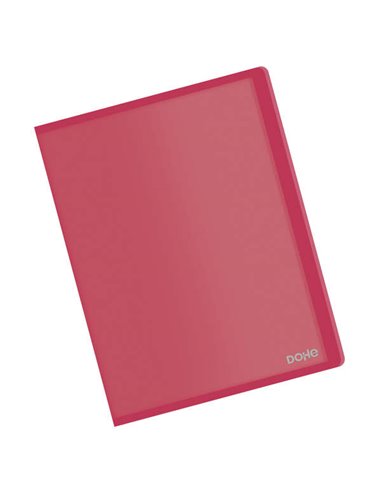 Dohe Chemise Avec 10 Fundas A4 - Couvercle Flexible de Polipropileno - Fundas Transparentes Soldadas - Couleur Rouge