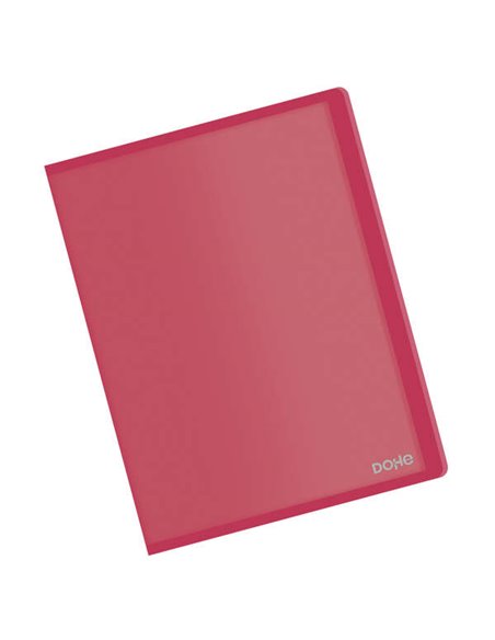 Dohe Chemise Avec 10 Fundas A4 - Couvercle Flexible de Polipropileno - Fundas Transparentes Soldadas - Couleur Rouge