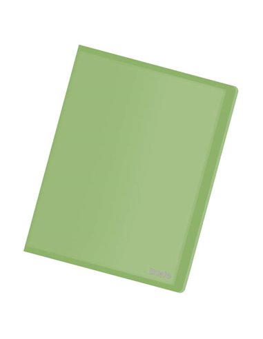 Dohe Chemise Avec 20 Fundas Transparentes Soldadas A4 80mic - Couvercle Flexible de Polipropileno - Couleur Vert