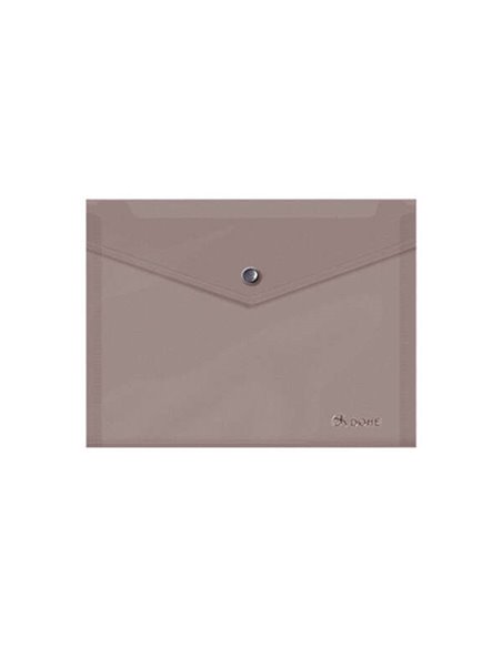 Dohe Sobre Portadocumentos A5 - Fermeture de Broche - Polipropileno Translucido 150 Micras - Couleur Gris
