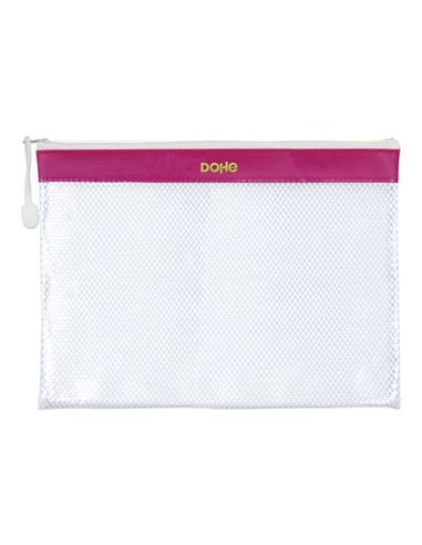 Dohe Sac Fermeture éclair PVC - 32x24mm - Idéal Pour Documentos A4 - Résistant et Durable