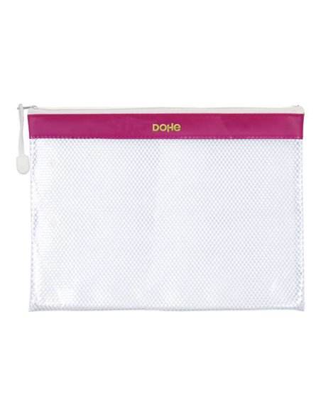 Dohe Sac Fermeture éclair PVC - 32x24mm - Idéal Pour Documentos A4 - Résistant et Durable