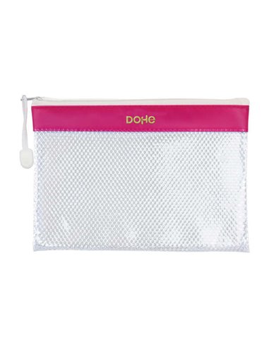 Dohe Sac Fermeture éclair PVC - 24x17.5mm - Résistant à l'eau - Idéal Pour Documentos A5