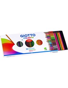 Giotto Stilnovo Acqarell Pack de 36 Lapices de Couleurs Acuarelables - Forma Hexagonal - Mina 3.3mm - Couleurs assorties