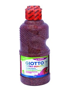 Giotto Extra Quality Glitter Tempera - 250ml - Lispa Pour le Usage - Botella Bio Pet - Couleur Bronce