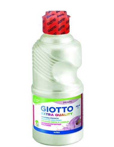 Giotto Extra Quality Pearl Tempera - 250ml - Lispa Pour le Usage - Botella Bio Pet - Couleur Blanc