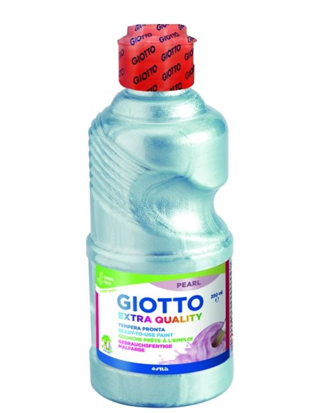 Giotto Extra Quality Pearl Tempera - 250ml - Lispa Pour le Usage - Botella Bio Pet - Couleur Cyan