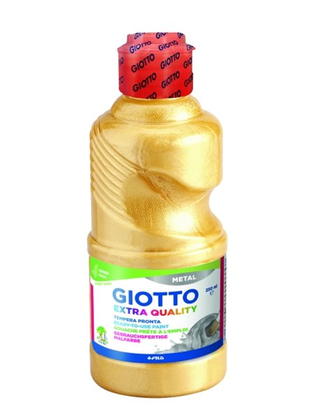 Giotto Extra Quality Metal Tempera - 250ml - Lispa Pour le Usage - Botella Bio Pet - Couleur Oro