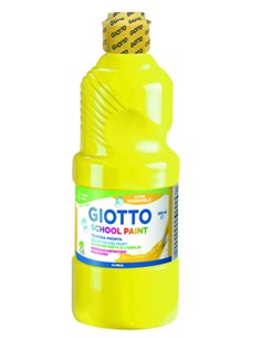 Giotto School Paint Tempera - 500ml - Lista Pour le Usage - Super Lavable - Botella Bio Pet - Couleur Jaune Primario
