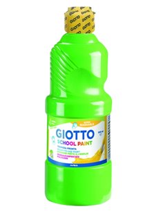Giotto School Paint Tempera - 500ml - Lista Pour le Usage - Super Lavable - Botella Bio Pet - Couleur Vert Esmeralda