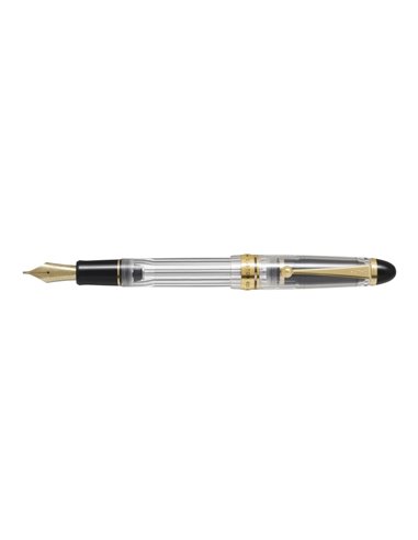 Pilot Custom 823 M Pluma Estilografica - Plumin de Oro de 14K - Corps Transparent - En Étui de Regalo Individual Avec un Tintero