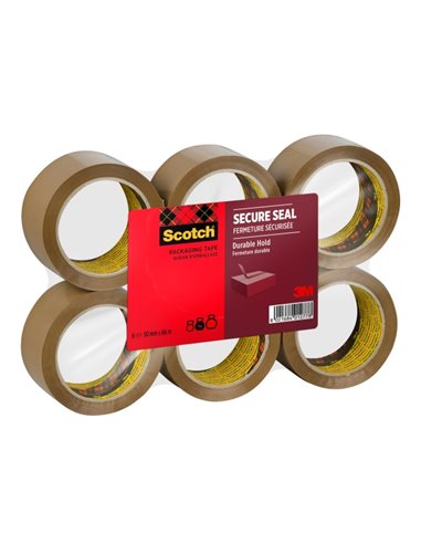 Scotch Pack de 6 Precintos de Embalaje - 50mm x 66m - Sellado Seguro - Couleur Marron