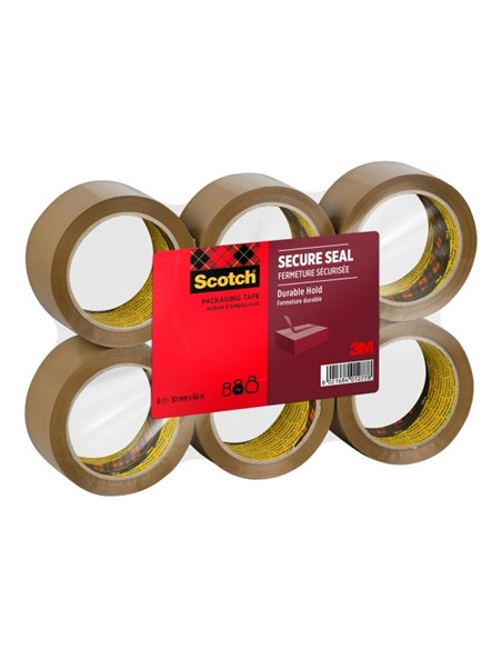 Scotch Pack de 6 Precintos de Embalaje - 50mm x 66m - Sellado Seguro - Couleur Marron