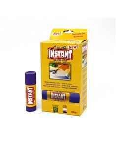 Instant Couleur Educa Barra de Pegamento 40grs - Adapté Pour Usage Infantil et/ou Domestique - Lavable - Sans Disolventes - Coul
