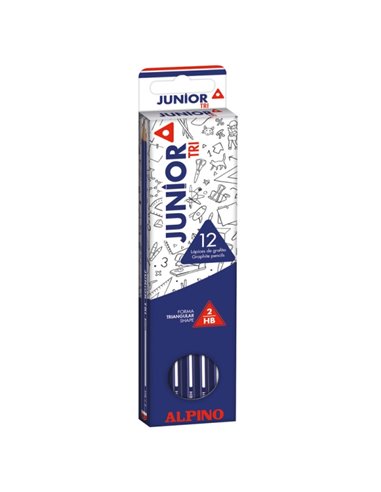 Alpino Junior Tri Pack de 12 Lapices de Grafito HB Triangulares - Espacio Pour le Nombre