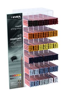 Lyra Graduate Présentoir Avec 432 Lapices de Grafito - Hexagonal - Graduaciones Surtidas - Couleur Noir