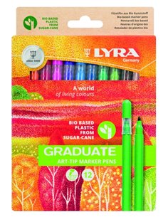 Lyra Graduate Art Tip Pack de 12 Feutres - Couleurs assorties
