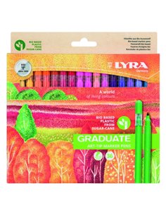 Lyra Graduate Art Tip Pack de 36 Feutres - Couleurs assorties