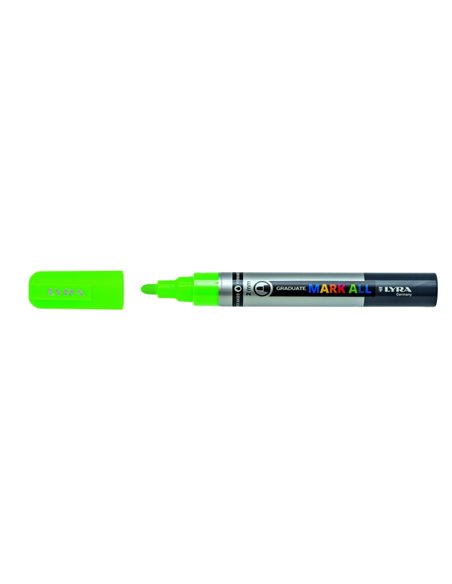 Lyra Mark All Feutre Permanent - Multisuperficie - Pointe Ronde - 2mm - Couleur Vert Neon